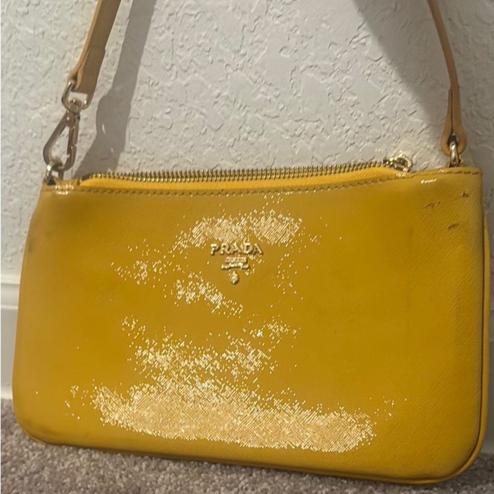 Yellow Leather Prada Purse